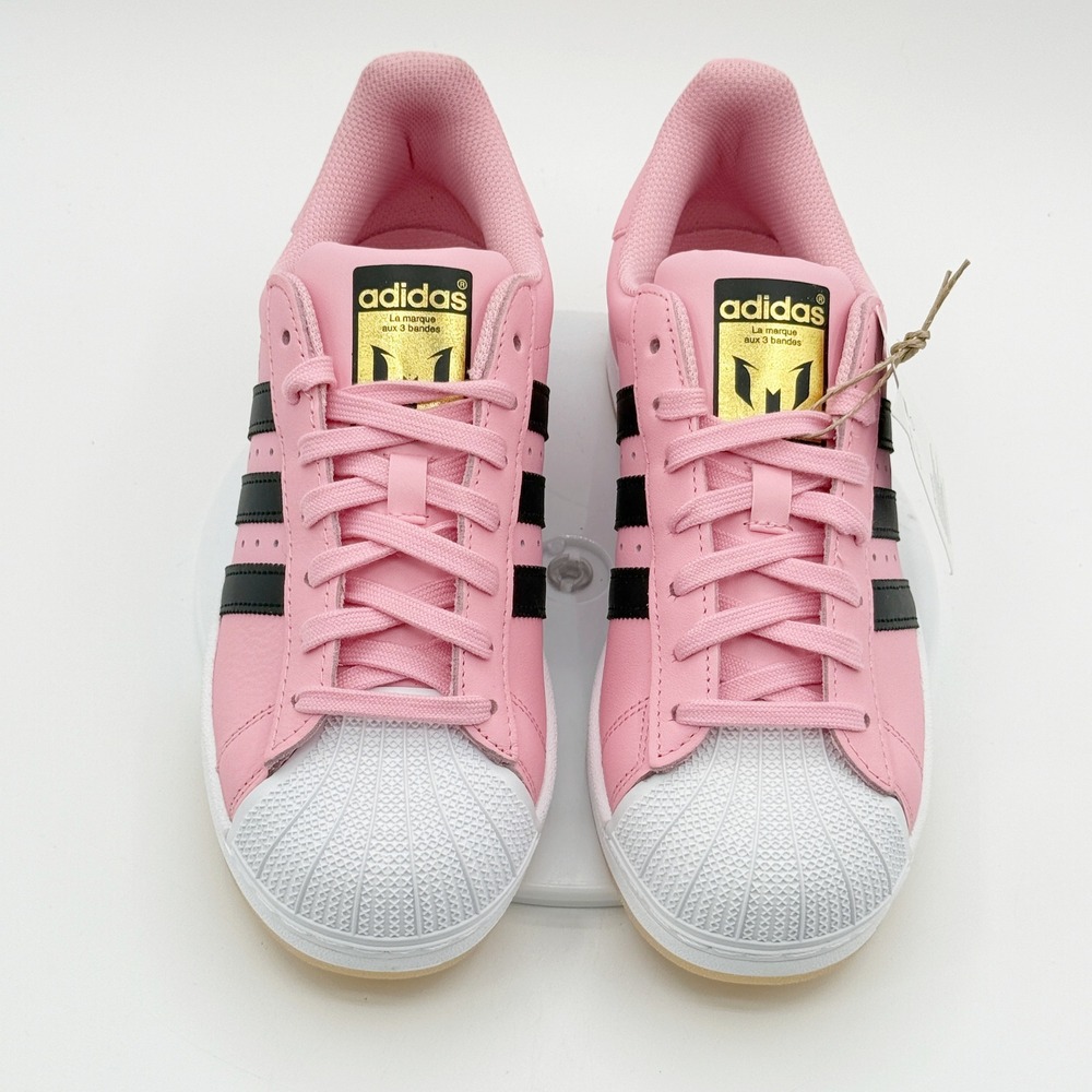 Adidas Superstar Messi Mens Size 6 Pink Black White Sneakers JR1520 NEW - Picture 2 of 11